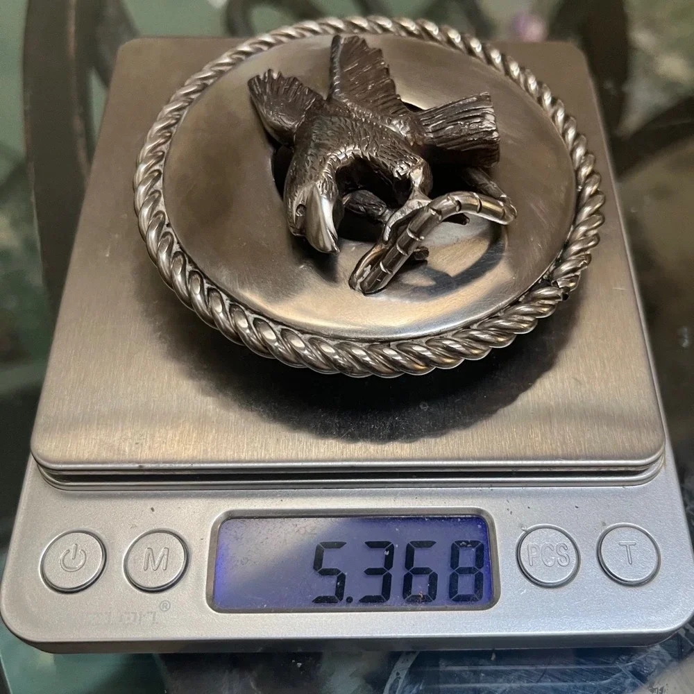 Vintage 3D Eagle Round Rope Border Belt Buckle‎